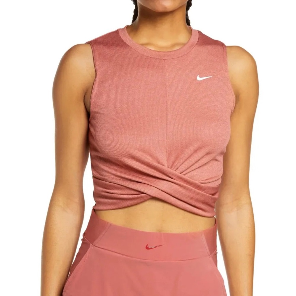 Nike Women's Dri-FIT Twist Tank Top - Dark Pink - Size M